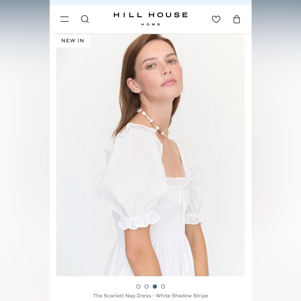 Hill House White Shadow Stripe Scarlett Nap Dress